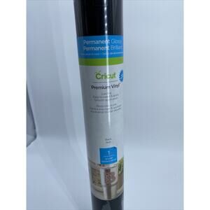 Cricut Permanent Premium Glossy Brilliant Vinyl 12"X48" Roll-Black NOS